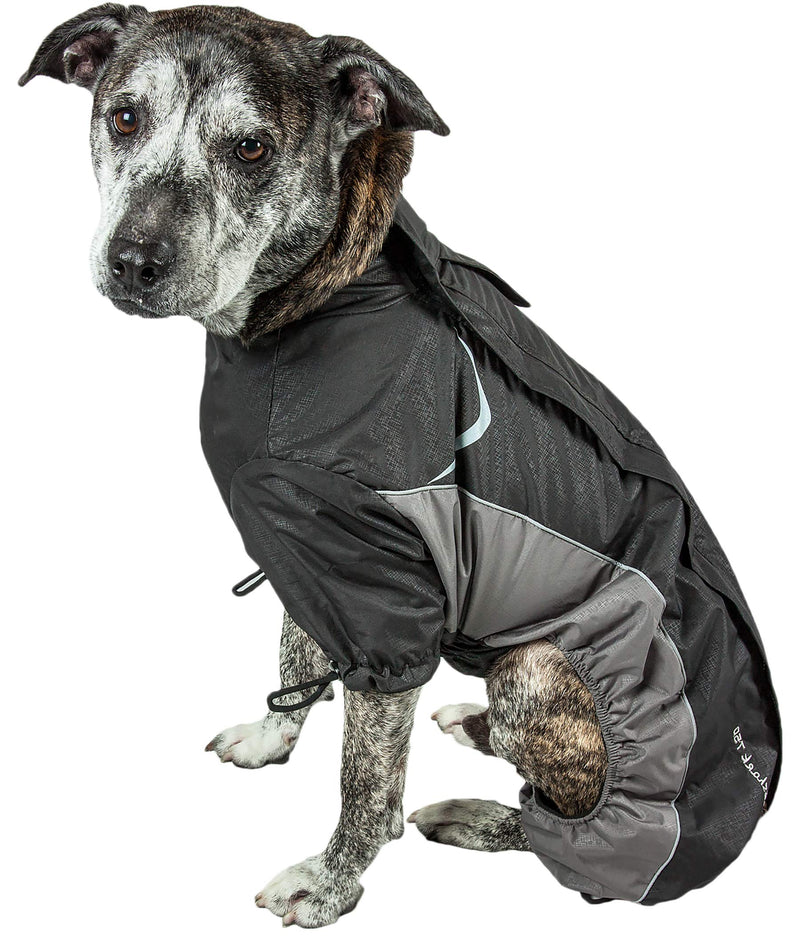 DOGHELIOS 'Blizzard' Full-Bodied Comfort-Fitted Adjustable and 3M Reflective Winter Insulated Pet Dog Coat Jacket w/ Blackshark Technology, Medium, Black - PawsPlanet Australia