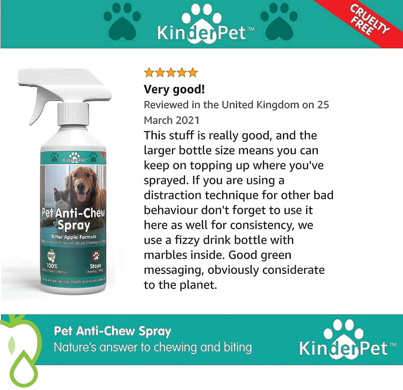 KinderPet Pet Anti Chew Spray Bitter Apple Spray 500ML Household Pet Chewing Deterrent Alcohol Free Anti Chew Repellent Formula for Pet Puppies Dogs Kittens Cats - PawsPlanet Australia