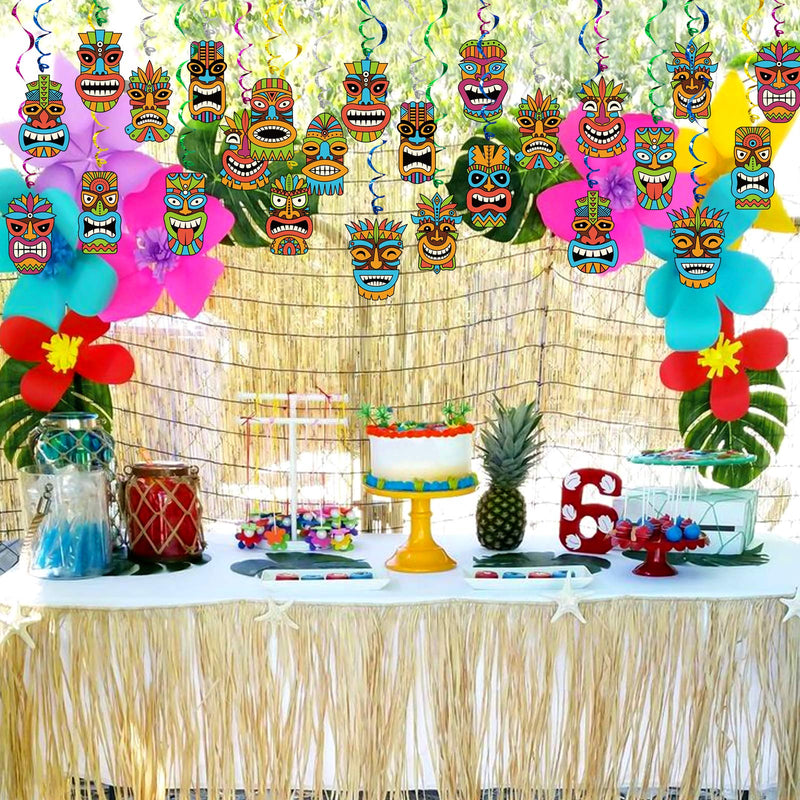 Summer Tiki Party Hanging Swirl Decor 30 Pack Aloha Hawaii Party Banner Decorations Party Hanging Whirl Streamer Video Game Party Favors Ceiling Spiral Room Decor for Kids Fans Adults Birthday Party - PawsPlanet Australia