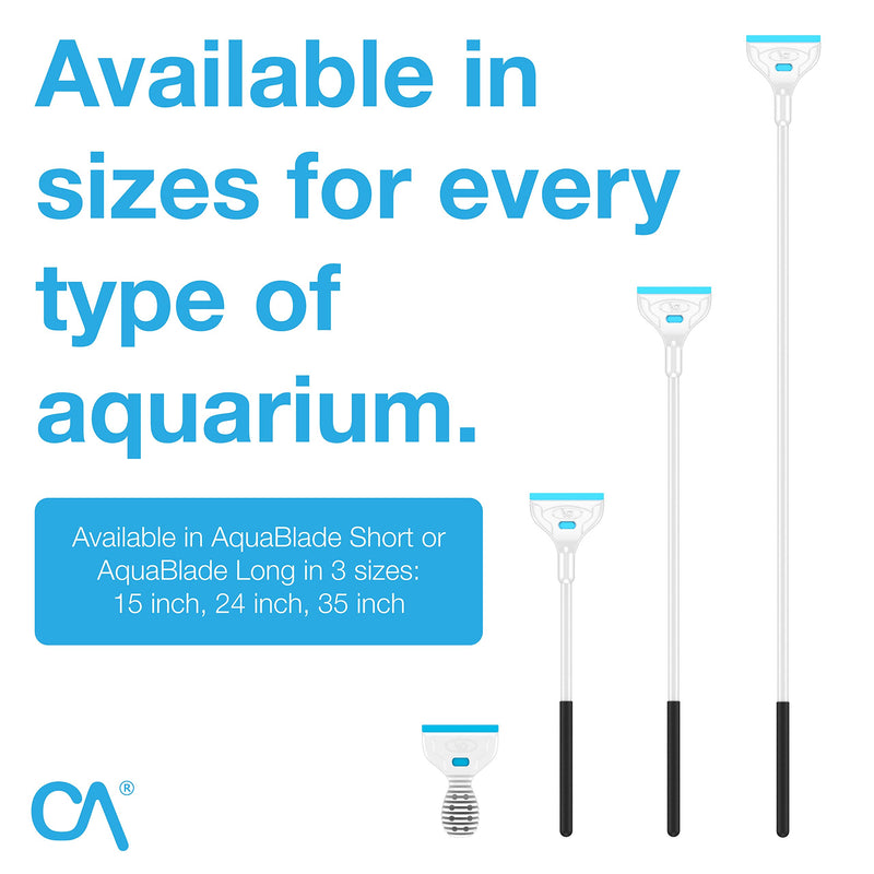 [Australia] - Continuum Aquatics AquaBlade M Short Stainless Steel Algae Scraper to Clean Aquarium Tank, White (QABMS) 