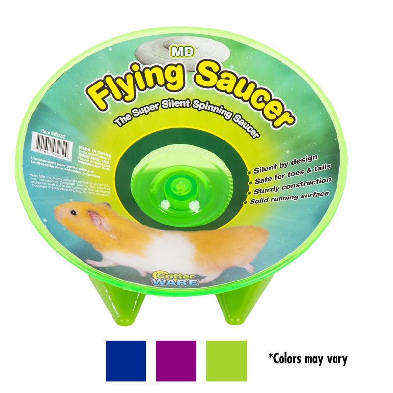 Ware Manufacturing Flying Saucer Exercise Wheel for Small Pets, 7 1/4-Inch - Colors May Vary Medium - PawsPlanet Australia