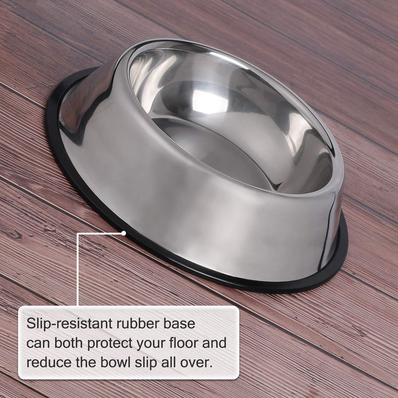 Whippy Stainless Steel Dog Bowl for Small,Medium and Large Pets Set of 2 A-Silver - PawsPlanet Australia