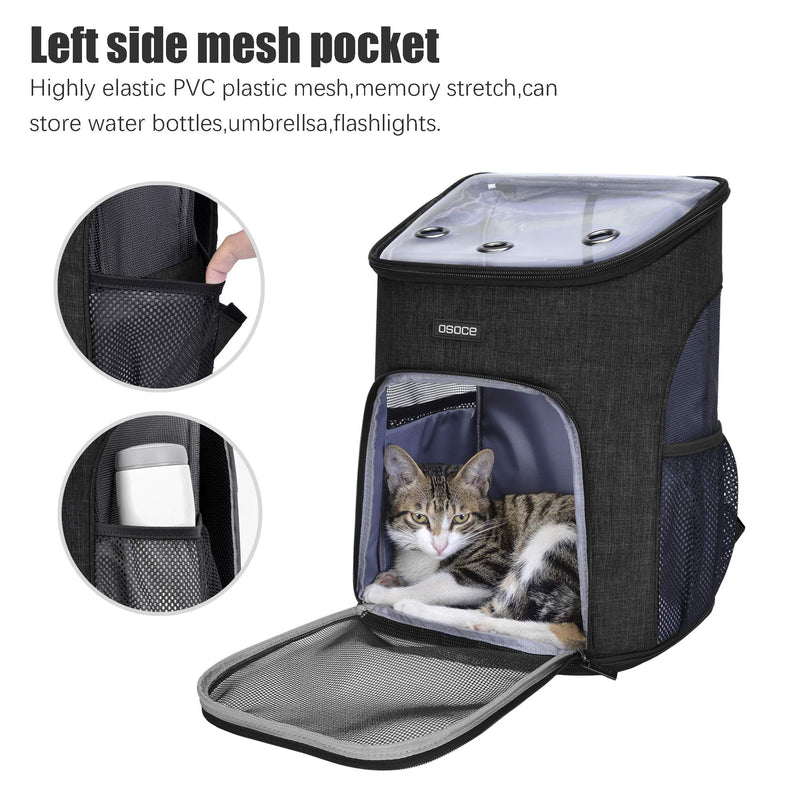 OSOCE Pet Carrier Backpack for Small Cats and Dogs, Puppies | Ventilated Design, Two-Sided Entry, Safety Straps, Buckle Support, Collapsible | for Travel, Hiking, Outdoor Use - PawsPlanet Australia