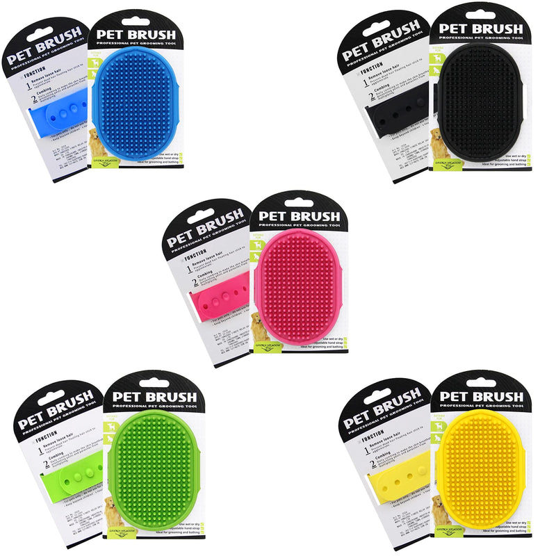 SystemsEleven PET PUPPY GROOMING CLEANING MASSAGE REMOVAL GLOVE BATH DOG CAT BRUSH COMB HAIR - PawsPlanet Australia