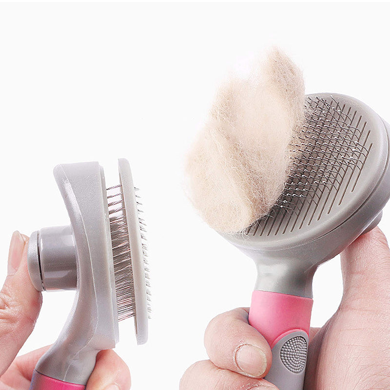 YAVO-EU Premium Fur Brush Animal Hair Comb DeShedding Tool Hair Remover Professional Grooming for Dogs & Cats Fur Brush (pink) pink - PawsPlanet Australia