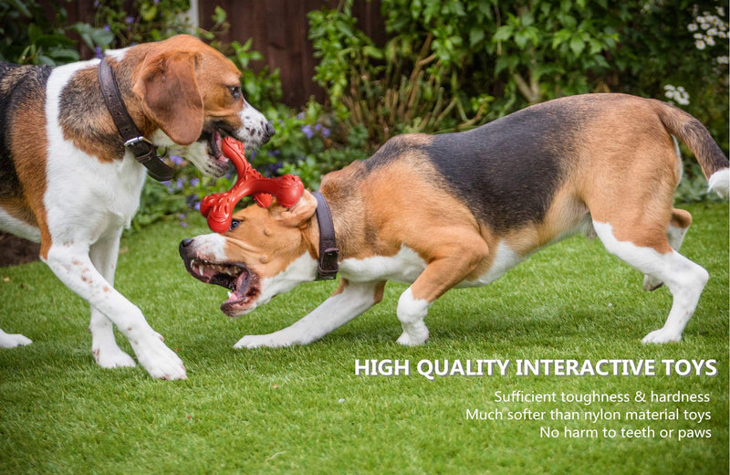 [Australia] - CVALIN Dog Chew Toys for Aggressive Chewers Dog Bones Teeth Cleaning Teething Toy, Dog Toys Chewers Indestructible，Durable Natural Rubber Food Grade Chew Toys for Medium and Large Dogs 