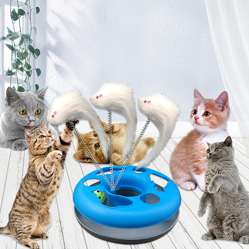 Cat Toys, Interactive Cat Toys for Indoor Cats, Funny Kitten Toys, Pet Cat Spring Toy with Moving Balls Catch Exercise - PawsPlanet Australia