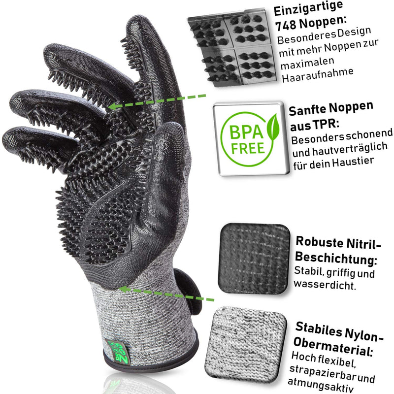 DR Zoo Gr. L Grooming glove pair for grooming - glove for dogs, cats, horses and rabbits - PawsPlanet Australia