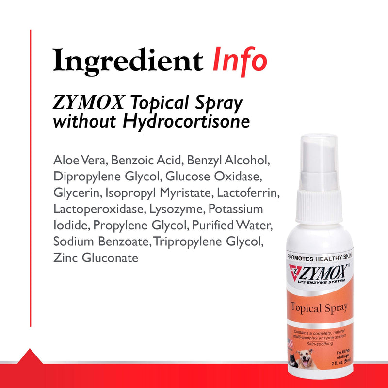 Zymox Spray without Hydrocortisone (2 oz) - PawsPlanet Australia