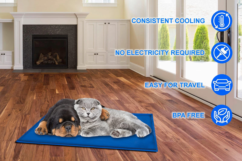 ADEPTNA Self Cooling Gel Pet Dog Cat Cool Mat Pad Bed Mattress Heat Relief Non-Toxic Cooling Technology to Help Your Pets Cool Down in the Summer Heat SIZE 60CM X 44CM - PawsPlanet Australia