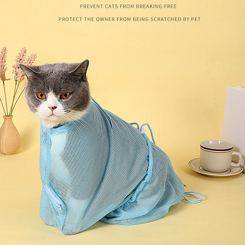 2 pieces cat bathing bag, cat grooming bag, cat shower bag, adjustable cat washing bag, multifunctional cat restraint bag, prevent scratching, biting for bathing, nail trimming, ears clean - PawsPlanet Australia