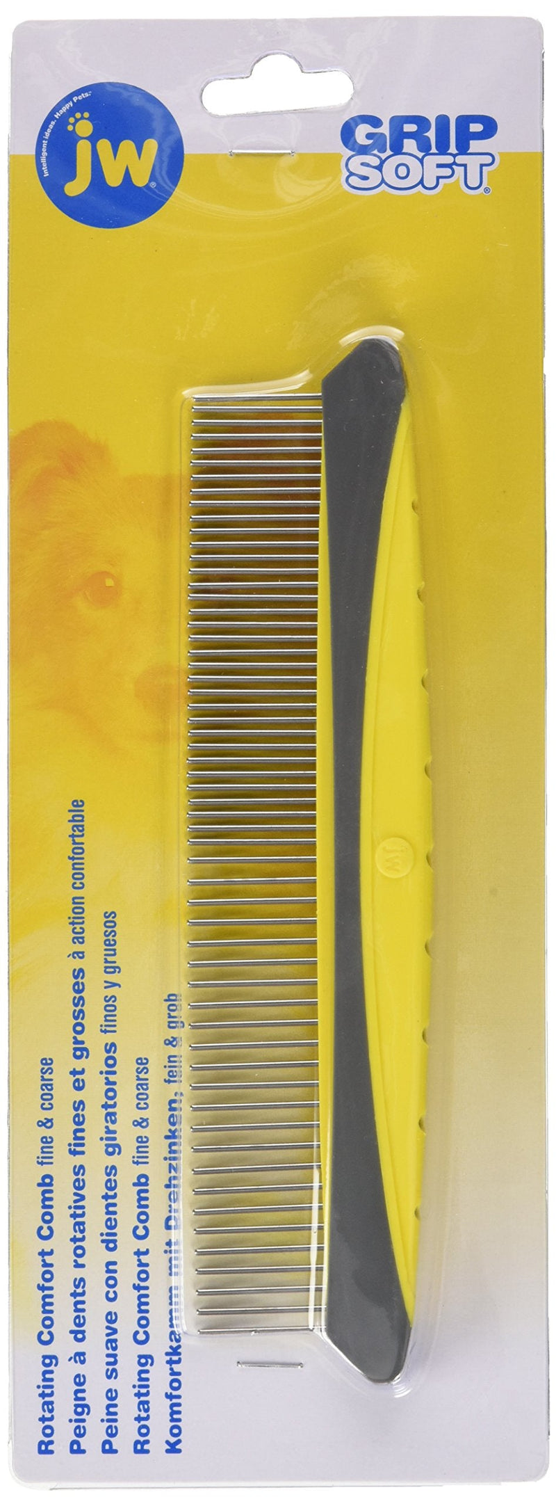 JW Pet Company 8-Inch Gripsoft Rotating Comfort Comb, Fine and Coarse - PawsPlanet Australia