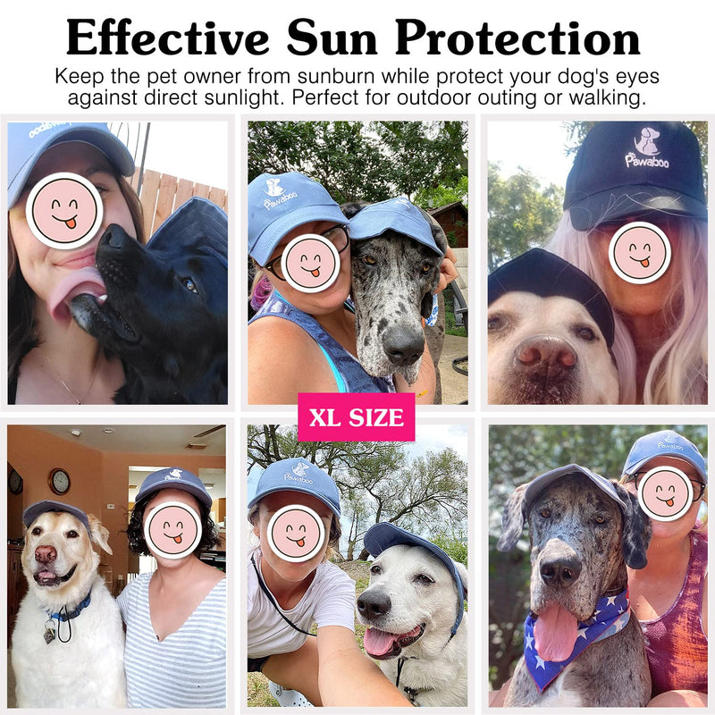 Pawaboo 2PC Owner and Dog Hat Set, Pet's Mom/Dad Baseball Cap Set, Dog Visor Cap Sun Protection Hats with Ear Holes and Adjustable Strap, Family Matching Hats, Small, Black S (suit for small dog) - PawsPlanet Australia
