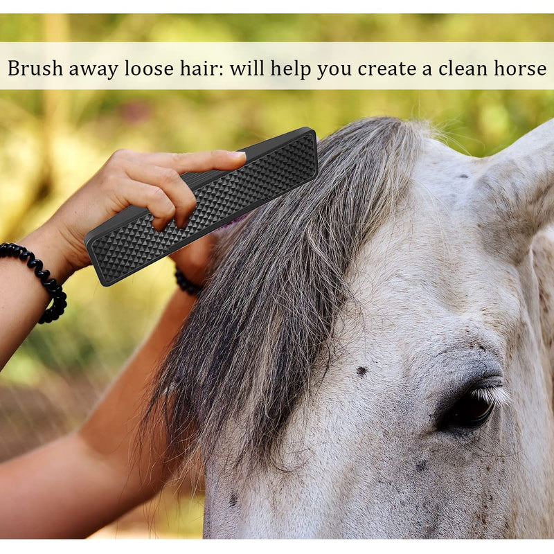 Horse Massage Comb, Horse Grooming Brush, 6-in-1 Horse Grooming Brush, Horse Massage Comb, Neat Comb Hair Brush for Pets, Horse Brushes for Cleaning and Massage, Black - PawsPlanet Australia