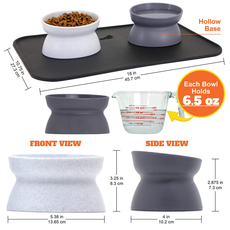 Kitty City Raised Cat Food Bowl Collection, Stress Free Pet Feeder and Waterer 2 Bowls/Modern - PawsPlanet Australia