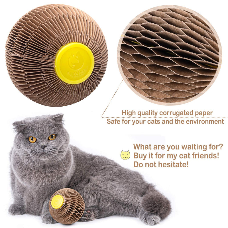 [Australia] - ARELLA Catnip Ball Toy for Cats Catnip Refillable Scratcher Ball Kitty's Faithful Playmate Reduce Obesity and Loneliness CSB01BR 