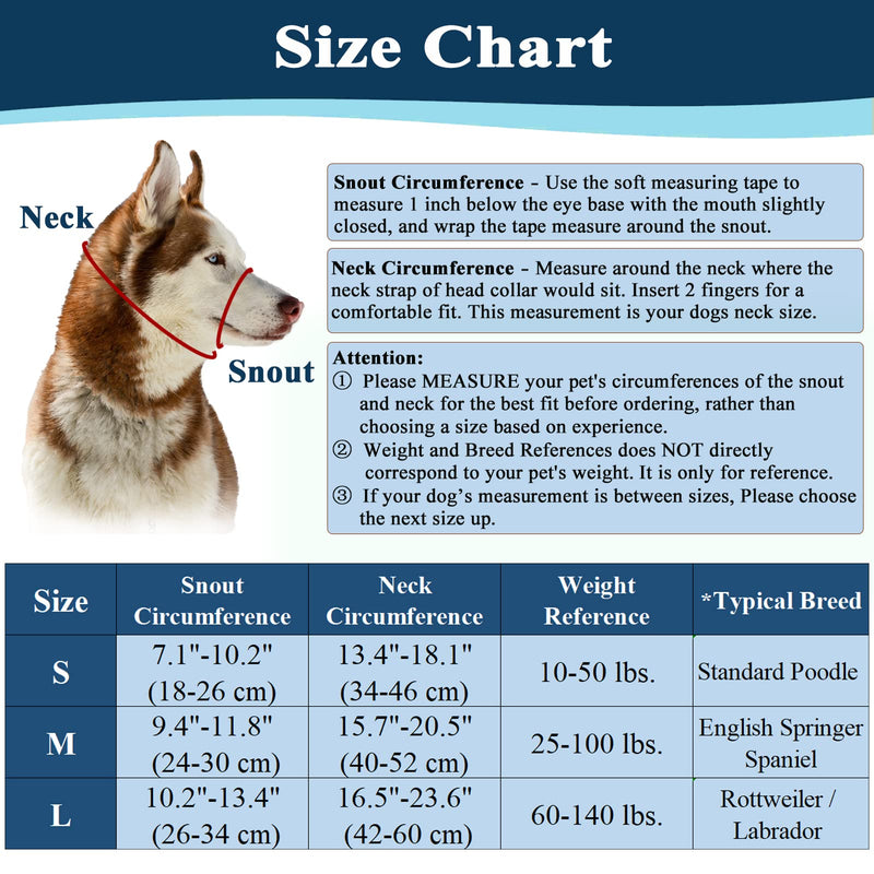 Dog Head Collar, No Pull Soft Head Halter with Safety Clip for Heavy Pullers, Durable Dog Training Halter Stops Pulling for Walking Medium Large Dogs S (Snout: 7.1-10.2") Black - PawsPlanet Australia