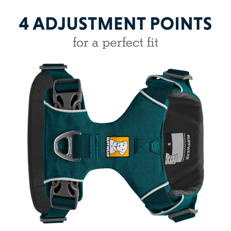 [Australia] - RUFFWEAR, Front Range Dog Harness, Reflective and Padded Harness for Training and Everyday Tumalo Teal Medium 