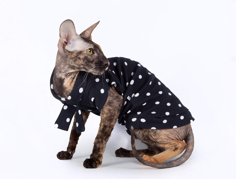 [Australia] - Kotomoda cat WEAR Sphynx Cat's T-Shirt Sailor Girl (Black and White) XS 