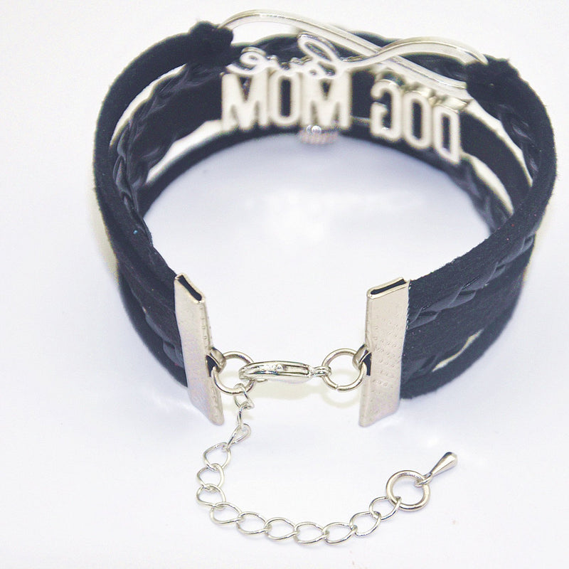 [Australia] - HHHbeauty Pet Dog Mom Paw Bracelet - Dog Memorial Paw Charm Bracelet for Women, Men, Girls, Boys, Dog Lovers Black 