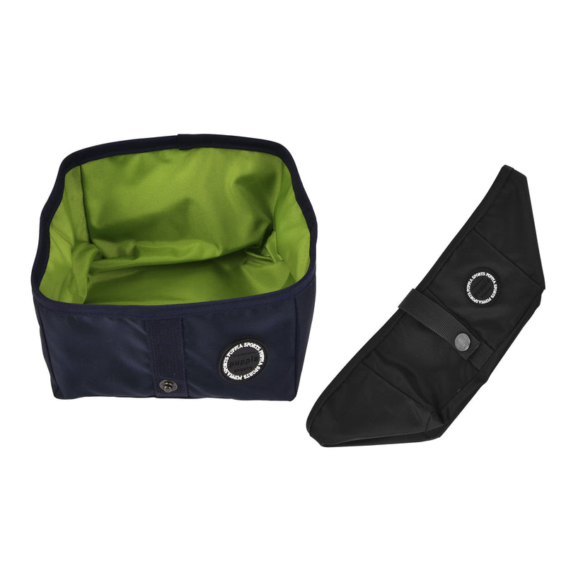 [Australia] - Puppia PLRA-PB9327-NY-FR Navy Trek Square Portable Bowl Pet-Bowls, One Size 