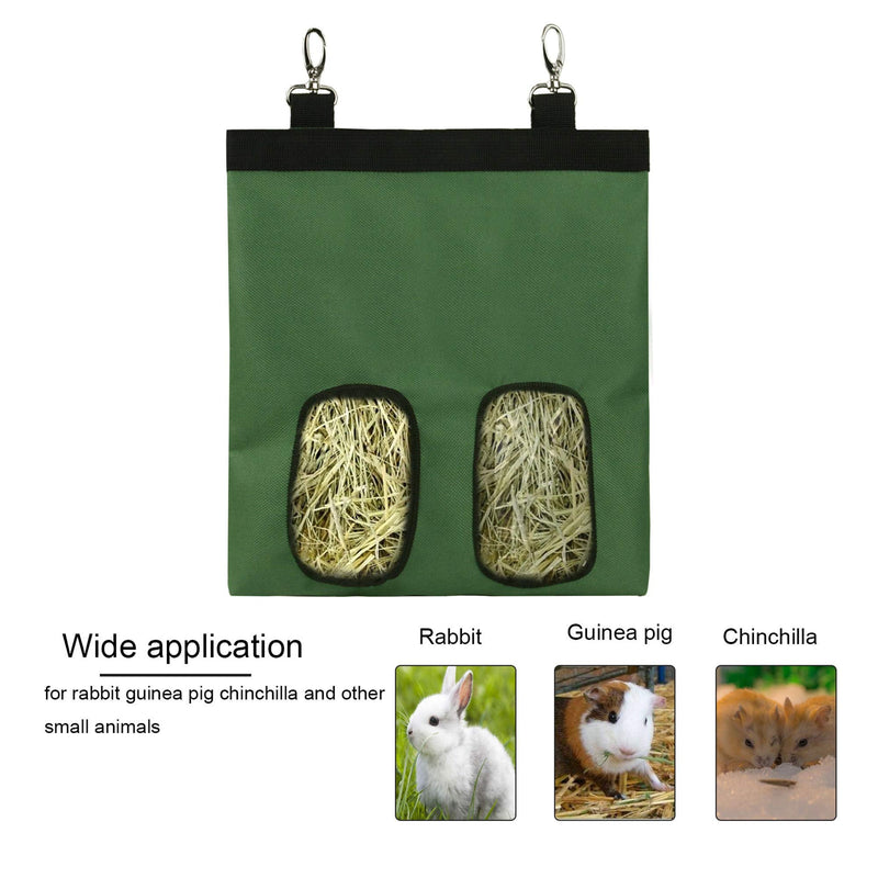 GeerDuo Rabbit Hay Feeder Bag, Guinea Pig Hay Feeder Storage ，Hanging Feeding Hay for Small Animals Larege Size 600D Oxford Cloth Fabric Green - PawsPlanet Australia