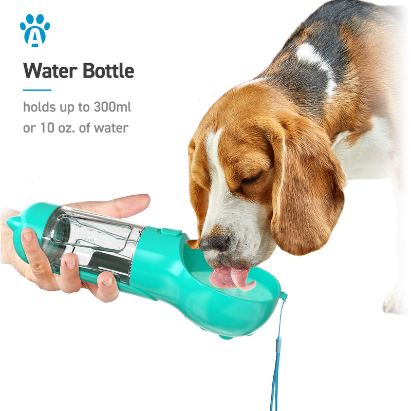 ANYPET Dog Water Bottle with Portable Poop Scoop, Bag Storage and Leak-Proof Water Bowl Blue - PawsPlanet Australia