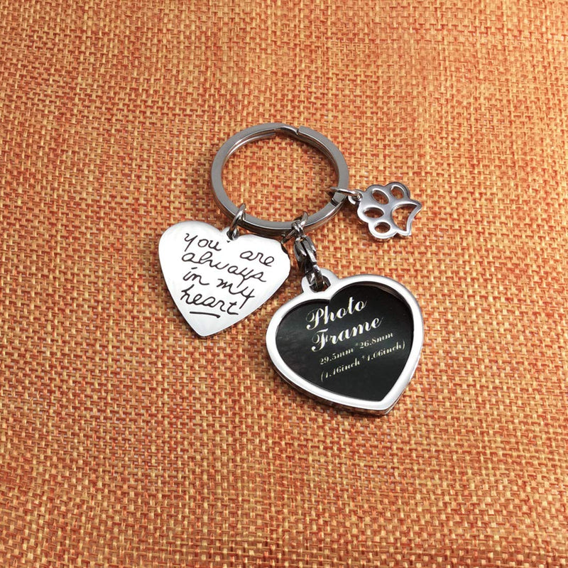 Pet Dog Remembrance Memorial Photo Frame Keychain Gifts, Pet Sympathy Present,You are Always in My Heart - PawsPlanet Australia