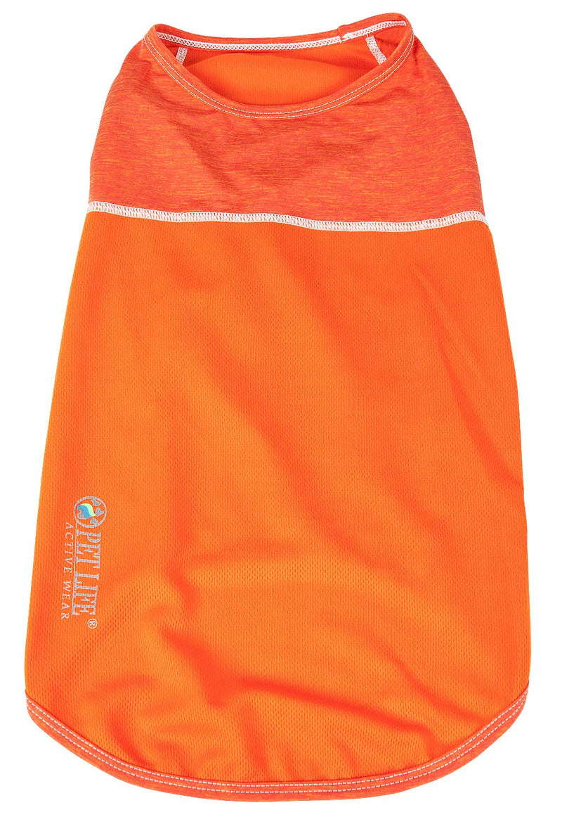 [Australia] - Pet Life Active 'Aero-Pawlse' Heathered Quick-Dry And 4-Way Stretch-Performance Dog Tank Top T-Shirt Small Orange 