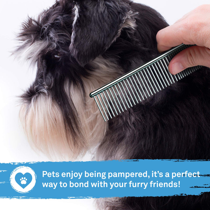 Metal Flea Comb for Pets and Dog Grooming Brush Double Sided Flea Removal Comb for Detangling and Defleaing Pets with Long Hair Flea Comb Metal - PawsPlanet Australia