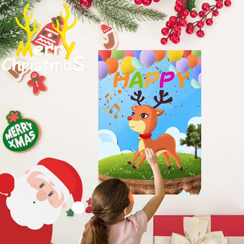 Pin The Tail on The Woodland Deer Party Games for kids, Large Poster with 24Pcs Tails 2Pcs Eye Mask for Carnival Party Supplies, Kids Party Games Birthday Animals Theme Party Christmas Games Deer Party Supplies Woodland Party Decorations. - PawsPlanet Australia