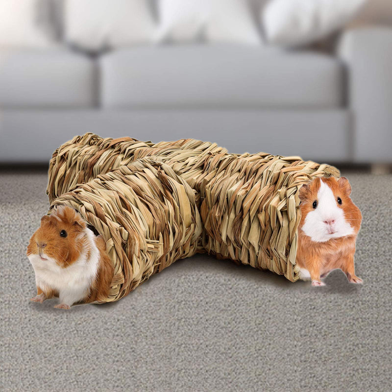 BWOGUE Hamster Grass Tunnel Toy Nature's Hideaway Guinea Pig Tunnels and Tubes Toys for Rats,Syrian Hamster,Ferrets,Guinea Pig,Chinchilla Hedgehog and Bunny - PawsPlanet Australia