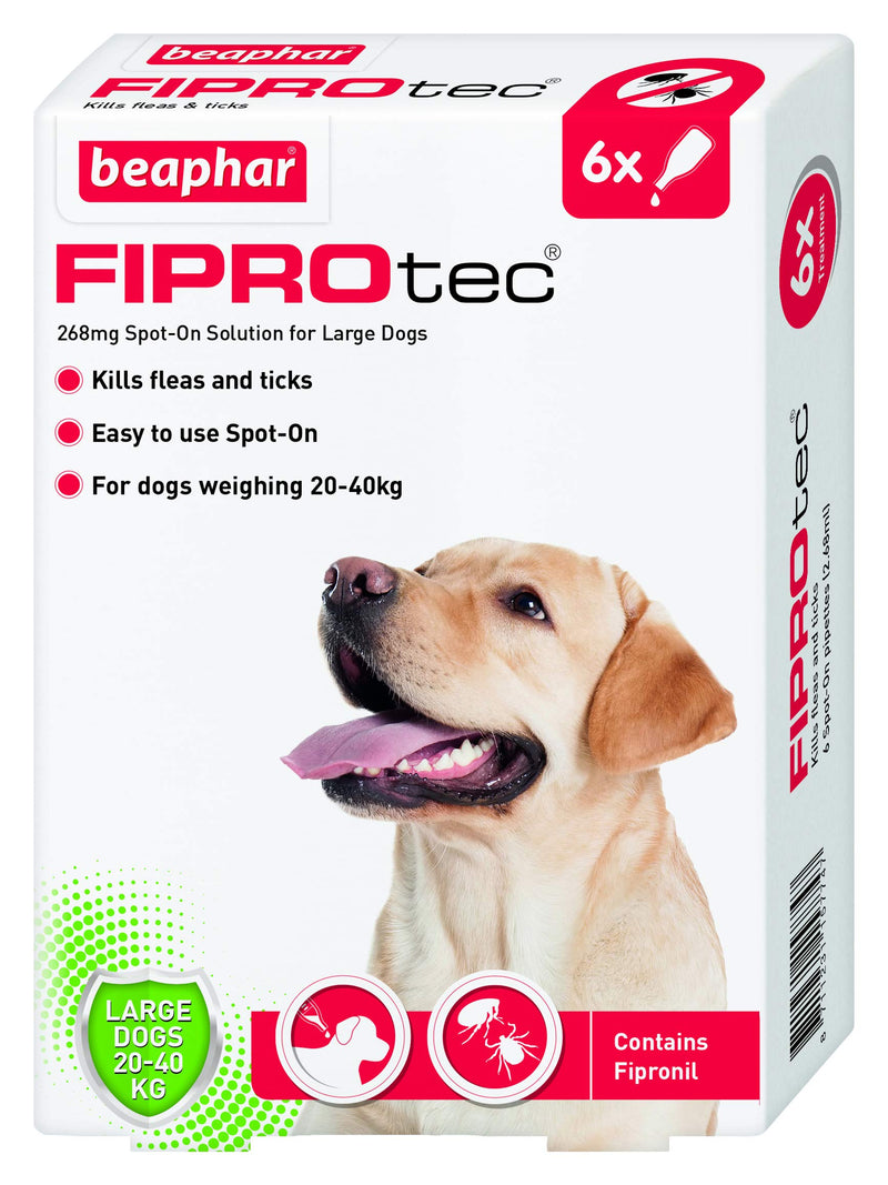 Beaphar Fiprotec Spot On Large Dog, 6 Pipettes - PawsPlanet Australia