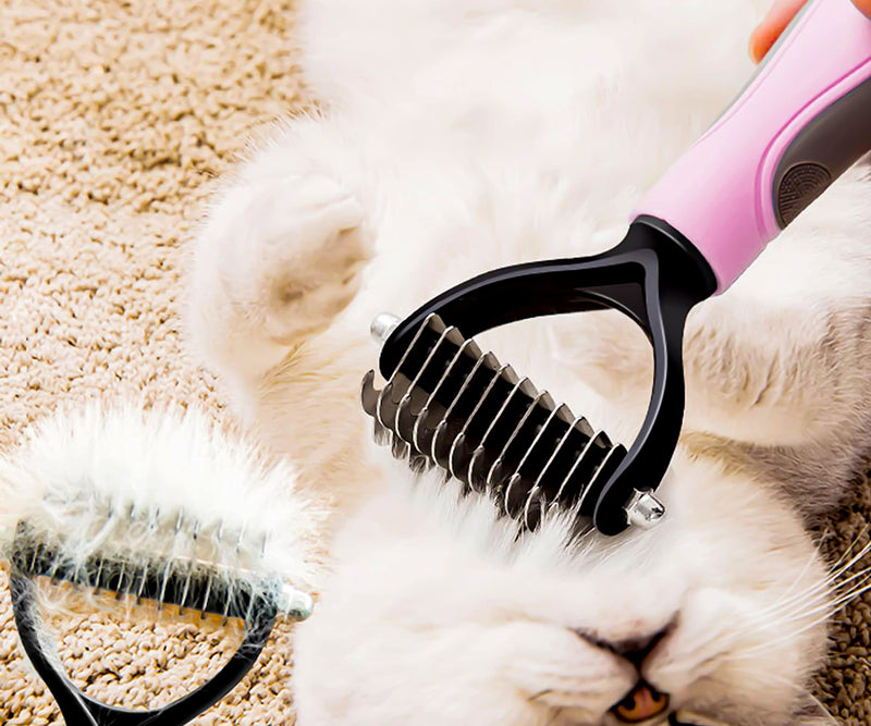 JJQHYC Undercoat Brush Dogs Cats Long Hair Grooming Tools Rake Comb Dog Brush Removes undercoat and tangles - PawsPlanet Australia