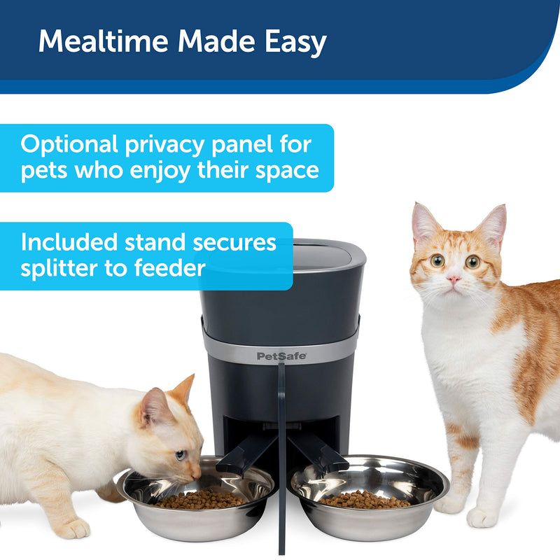 PetSafe 2-Pet Meal Splitter with Bowl - Easy to Clean, BPA-Free, Food-Grade Material - Designed Smart Feed and Healthy Pet Simply Feed - Mess-Free Food Dispensing - Includes Privacy Panel - PawsPlanet Australia