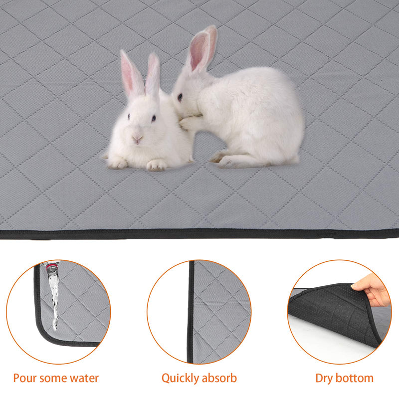 2 Pack Reusable Guinea Pig Cage Liners Pads Washable Guinea Pig Bedding Absorbent For Cage Rabbit Chinchilla Ferret (Grey) Spring/Summer - PawsPlanet Australia