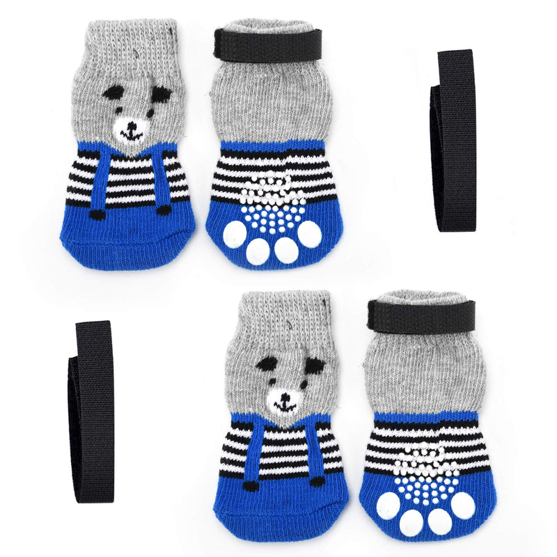 SOSPIRO 4ps Pet Socks, Anti-Slip Knit Dog Cat Socks Pets Paw Protection 3 Sizes with Adjustable Straps Prevent Licking for Pet Indoor & Outdoor Walking Suitable for Small Medium Dogs and Cats(Large) Large - PawsPlanet Australia