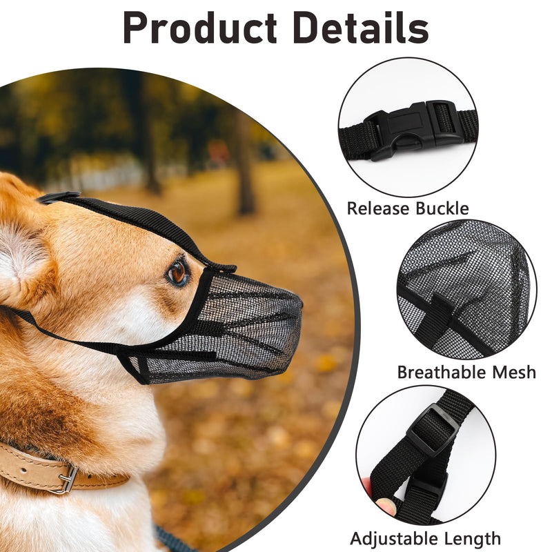 Dog Muzzle, Adjustable Dog Muzzles to Stop Eating, Biting and Barking, Fully Closed Muzzle for Medium Small Large Dogs (S) S - PawsPlanet Australia