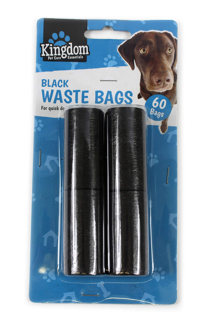 Giftsbynet Kingdom 60 Printed Doggy Poop Bags Fast And Easy Pet Waste Disposal Pet Supplies (Black bags) Black Bags - PawsPlanet Australia