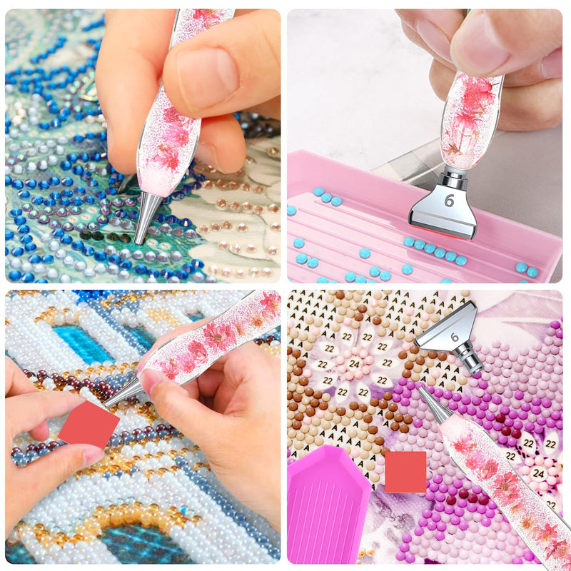Vegena Diamond Painting Pen - Diamond Painting Accessories Pens Set with 6 Styles Interchangeable Metal Drill Bits, Diamond Painting Glue, Diamond Painting Tool for Diamond Painting DIY #01 - PawsPlanet Australia