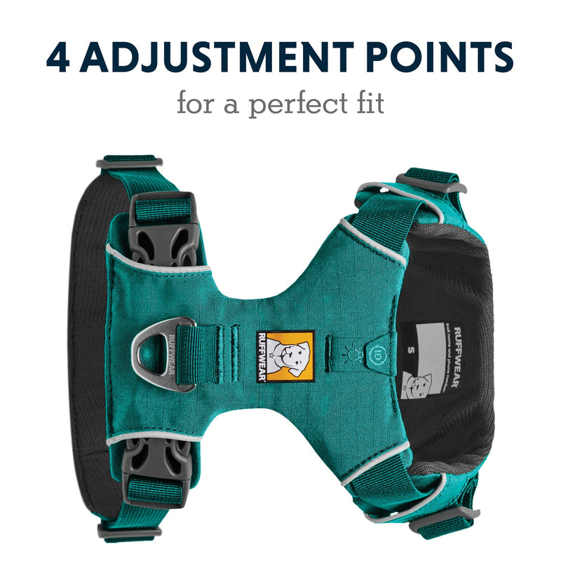 RUFFWEAR Front Range Dog Harness, Reflective Padded No Pull Harness, Aurora Teal, XX-Small - PawsPlanet Australia