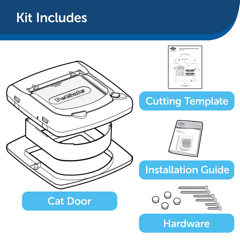 PetSafe Staywell, Deluxe Magnetic Cat Flap, Selective Entry, 4 Way Locking - (White) White - PawsPlanet Australia