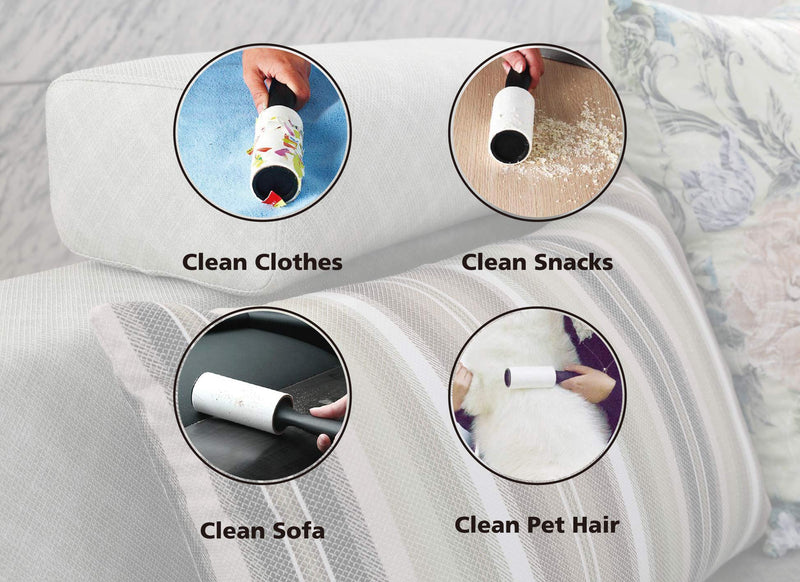 Maishijie Lint Roller Sticky replacement Heads Easily and quickly removes pet hair animal hairs, dust and fluff from clothes garments, furniture and car seats，1 Roller + 4 Refills (300 Total Sheets) White（1 Roller+4 Refills） - PawsPlanet Australia