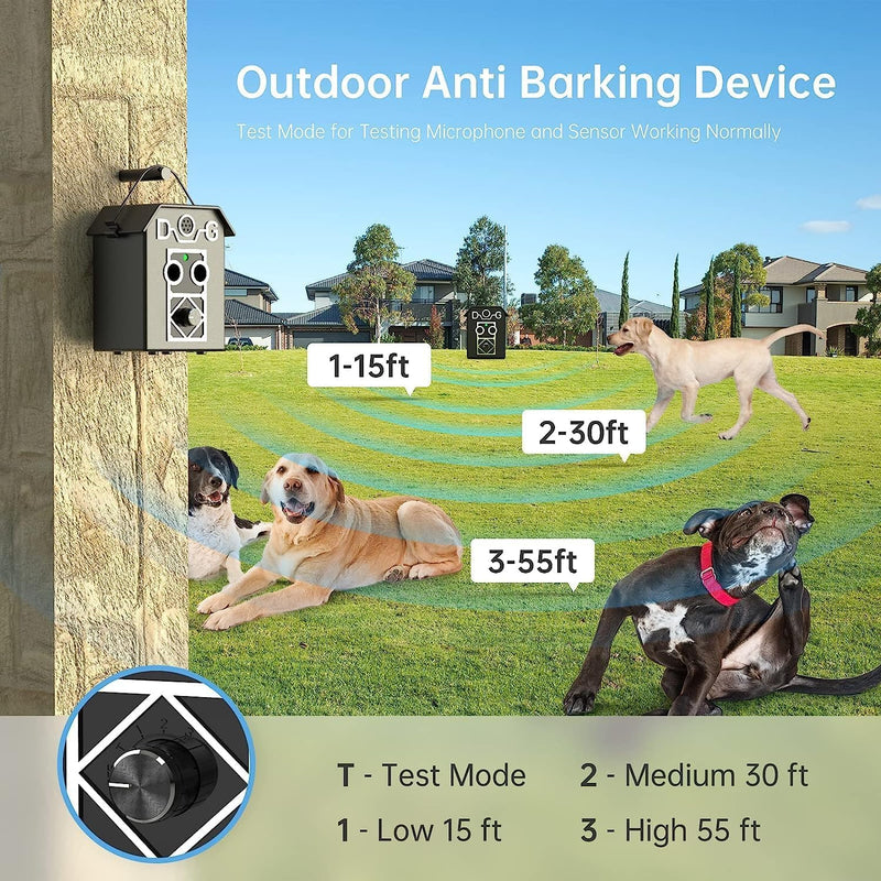 Anti Barking Device, 55Ft Auto Dog Barking Control Devices, 3 Sensitivities Dog Barking Control Device, Ultrasonic Stop Dog Barking Device Pet Gentle Anti Dogs Barking Deterrent Device Indoor Outdoor - PawsPlanet Australia