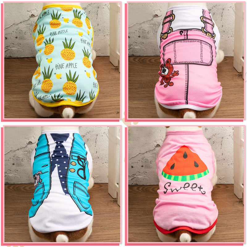 [Australia] - Syhood 10 Pieces Dog Shirs Pet Daily Clothes Printed Puppy Sweatshirt Christmas Dog Vest Halloween Cute Dog Clothing Cotton Dog Apparel Breathable T-Shirt for Small and Medium Dog 