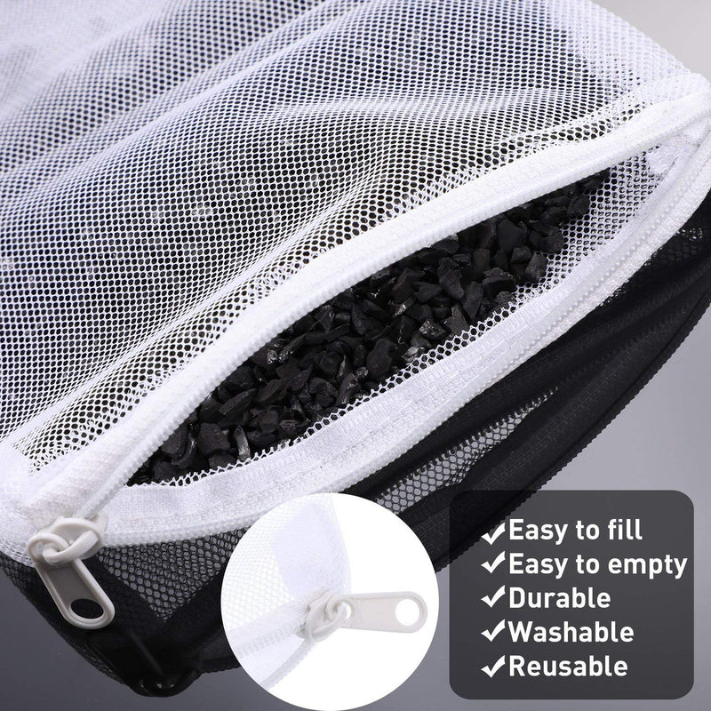 [Australia] - Yoogeer 20Pcs Filter Media Bags 20 x 15cm Reusable Aquarium Fish Tank Pond Net Mesh Bag,10x Black,10x White 