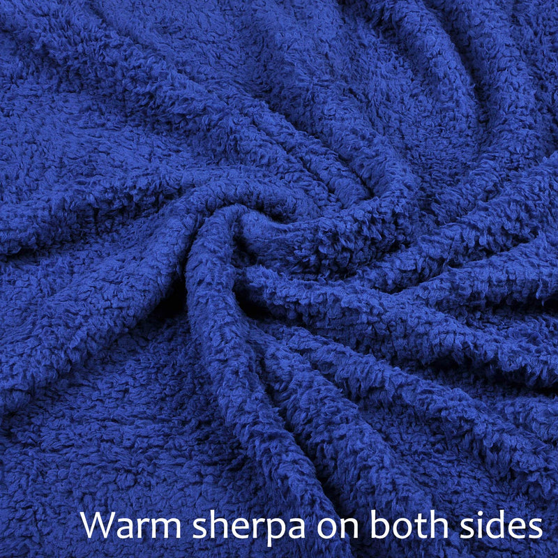 Pawsse Large Dog Sherpa Blanket 50" x 60", Super Soft Warm Plush Fleece Snuggle Pet Blanket Throw Cover for Couch Car Trunk Cage Kennel Dog Carrier #Blue - PawsPlanet Australia