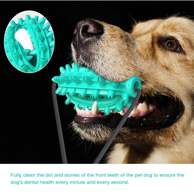 HANAMYA Toothbrush Dog Chew Toy with Suction Cup, Pet Food Dispenser, Water Floating, Turquoise Blue - PawsPlanet Australia