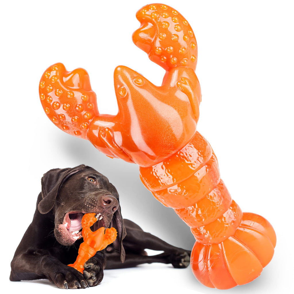 M&MKPET Indestructible Dog Toys for Aggressive Chewers Tough Dog Toys for Large Dogs Durable Dog Chew Toys for Teething Heavy Duty Dog Bones for Medium Breed Lobster Nylon - PawsPlanet Australia