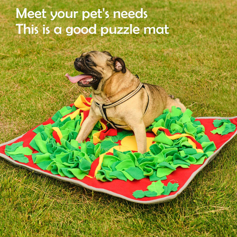 [Australia] - ZUZG Dog Snuffle Mat, Nose Training Sniffing Pad for Dog Feeding Blanket Puzzle Interactive Toys Activity Mat for Foraging Skill Stress Release Green 